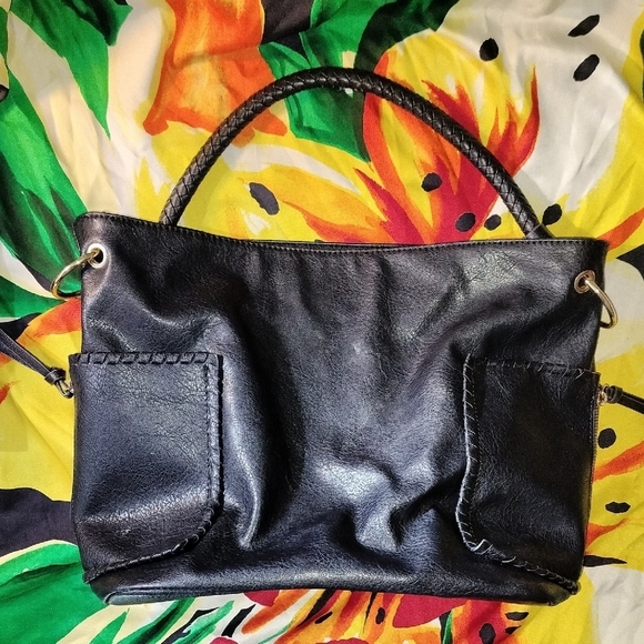 Black Shoulder Bag with Glossy Finish - Picture 3 of 8